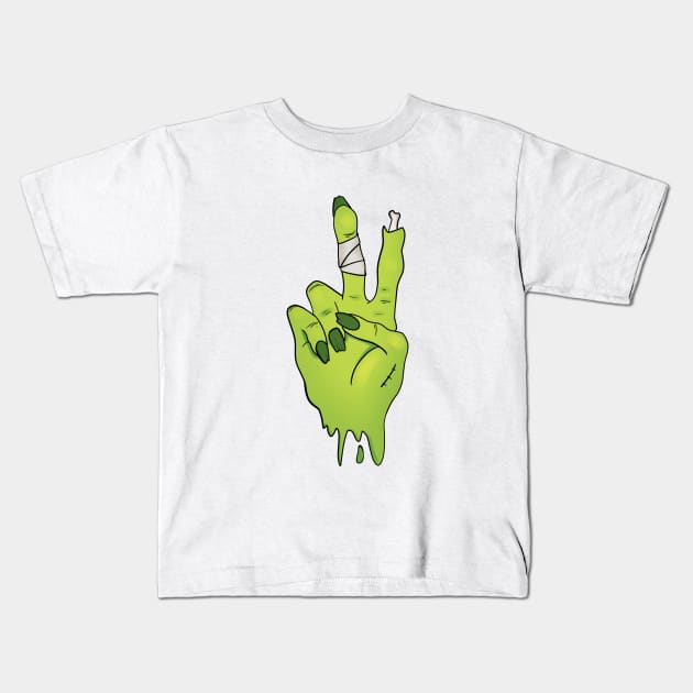ZOMBIE PEACE SIGN Kids T-Shirt by ButterflyX